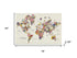 36" x 24" Fun Floral Map of the World Canvas Wall Art