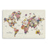 36" x 24" Fun Floral Map of the World Canvas Wall Art