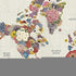 36" x 24" Fun Floral Map of the World Canvas Wall Art