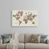 36" x 24" Fun Floral Map of the World Canvas Wall Art
