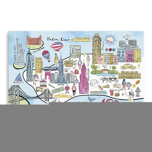 Fun Illustrated Nyc Map Unframed Print Wall Art