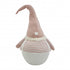 29" Pink And White Fabric Christmas Standing Gnome Tabletop Sculpture