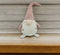 29" Pink And White Fabric Christmas Standing Gnome Tabletop Sculpture