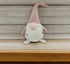 29" Pink And White Fabric Christmas Standing Gnome Tabletop Sculpture