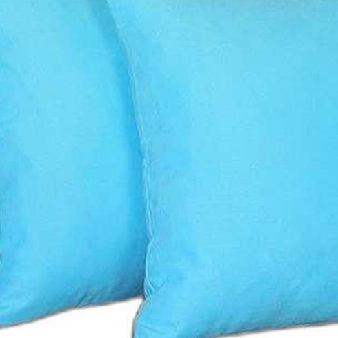 Set of 2 Turquoise Modern Square Throw Pillows
