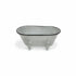 5" Gray Polyresin Hand Painted Decorative Tub Tabletop Sculpture