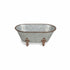 5" Gray Metal Hand Painted Decorative Tub Tabletop Sculpture