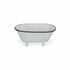 5" White Metal Hand Painted Decorative Tub Tabletop Sculpture