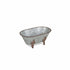 5" Gray Metal Hand Painted Decorative Tub Tabletop Sculpture