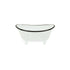 3" White Fabric Hand Painted Decorative Tub Tabletop Sculpture