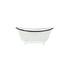 3" White Fabric Hand Painted Decorative Tub Tabletop Sculpture