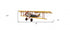 8" Yellow Red And Gray Metal Hand Painted Air Plane