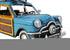 6" Blue And Yellow Metal Hand Painted Decorative Car