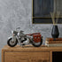 6" Grey Metal Hand Painted Decorative Motorcycle