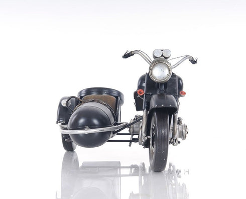 8" Black Metal Hand Painted Decorative Motorcycle