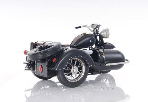 8" Black Metal Hand Painted Decorative Motorcycle