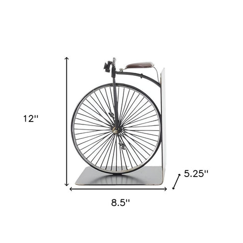 c1870 High Wheeler Bicycle Metal Decorative Bookends