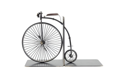 c1870 High Wheeler Bicycle Metal Decorative Bookends