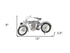 6" White Metal Hand Painted Model Motorcycle Tabletop Sculpture