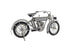 6" White Metal Hand Painted Model Motorcycle Tabletop Sculpture