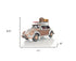 7" Silver Metal Hand Painted Model Car Tabletop Sculpture