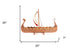 20" Wood Brown Solid Wood Hand Painted Model Boat Tabletop Sculpture