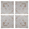 Set of Four White Wood Square Framed Art