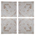 Set of Four White Wood Square Framed Art