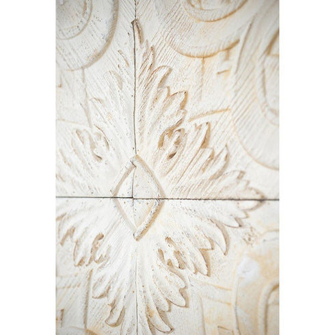 Set of Four White Wood Square Framed Art