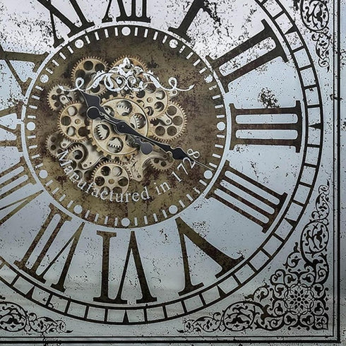Silver And Gold Antique Style Square Wall Clock