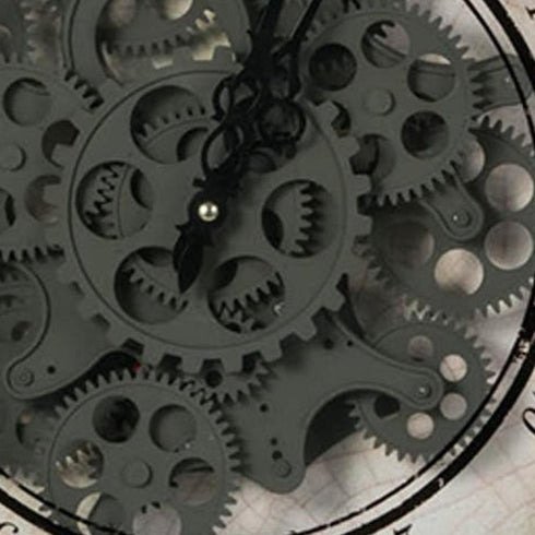 Rustic White Industrial Gear Vintage Wall Clock