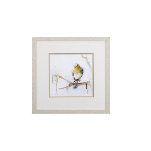 Set of Four Colorful Birds on Branches Wall Art