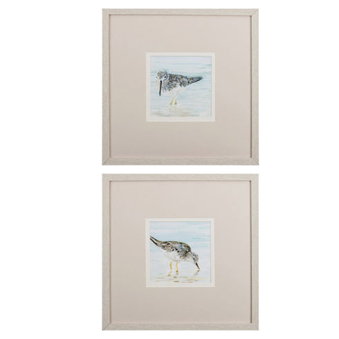 Set of Two Sandpipers Watercolor Wall Art