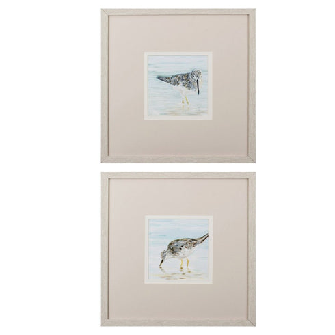 Set of Two Sandpipers Watercolor Wall Art
