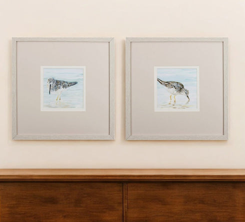 Set of Two Sandpipers Watercolor Wall Art