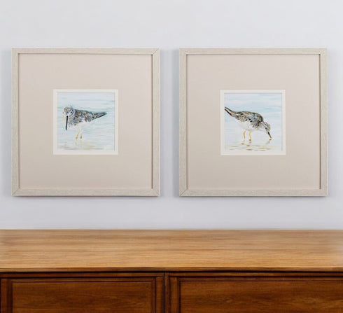 Set of Two Sandpipers Watercolor Wall Art