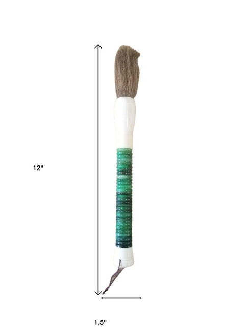 Light Green Jade Abacus Disc Decorative Calligraphy Brush