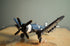 6" Blue Metal Hand Painted Model Airplane Tabletop Sculpture