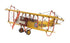 4" Yellow Metal Hand Painted Model Airplane Tabletop Sculpture