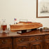 15" Natural Manufactured Wood Boat Sculpture