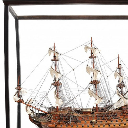 69" Wood Brown Solid Wood Hand Painted San Felipe Large Floor Display Model Boat