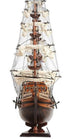 27" Brown Solid Wood Hand Painted Boat