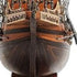 27" Brown Solid Wood Hand Painted Boat