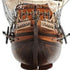 27" Brown Solid Wood Hand Painted Boat