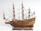 27" Brown Solid Wood Hand Painted Boat