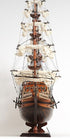 27" Brown Solid Wood Hand Painted Boat