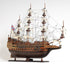 27" Brown Solid Wood Hand Painted Boat