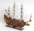 27" Brown Solid Wood Hand Painted Boat