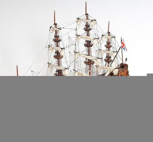 33" Wood Brown Sovereign of the Seas Hand Painted Boat Sculpture