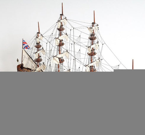 33" Wood Brown Sovereign of the Seas Hand Painted Boat Sculpture